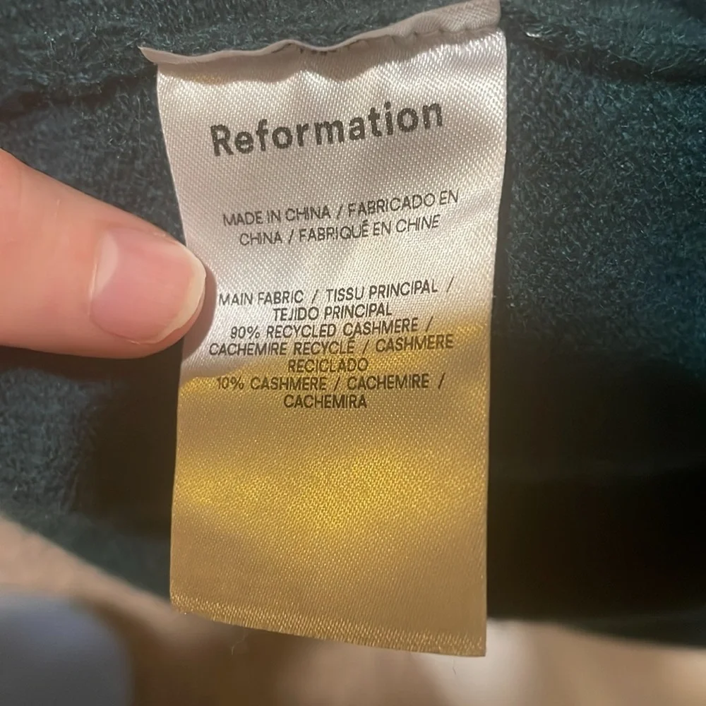 Reformation Jennita Cashmere Dress in Sycamore Gren - Picture 5 of 6